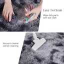 Fluffy Shag Area Rug, 3x5 Tie-Dyed Dark Grey Rugs for Bedroom, Soft Plush Area Rugs for Living Room, Non-Slip Indoor Carpet for Nursery, Study Room, Dressing Room, Home Decor