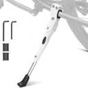 Bicycle Adjustable Aluminium Alloy Bike Bicycle Kickstand Side Kickstand Fit for 22" 24" 26"- White