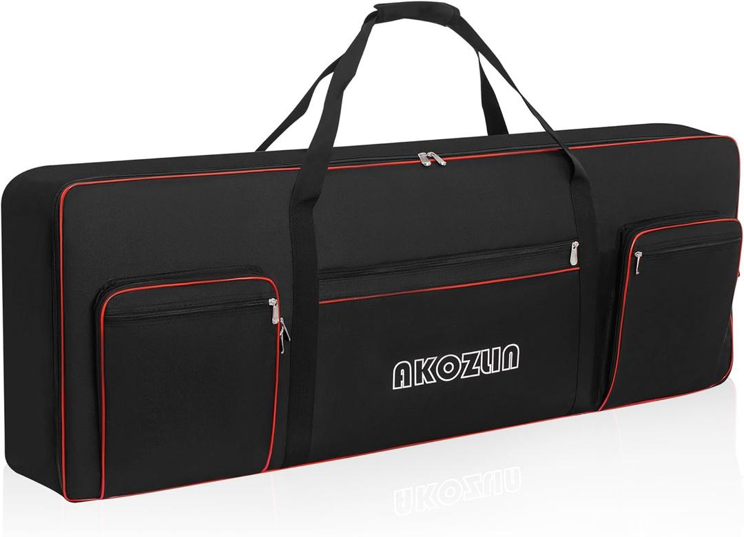 AKOZLIN 76 Keys Electric Piano Keyboard Gig Bag 47"x6.5"x18.1" Soft 76 Note Keyboards Case With 5-Pocket for Keyboard Accessaries