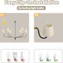 Chandelier Lamp Shades Set of 6 Clip-On,Beige Pleated Small Empire Lamp Shades for E12 Candelabra BulbsLight Covers for Chandeliers, Wall Sconces, Table Lamps