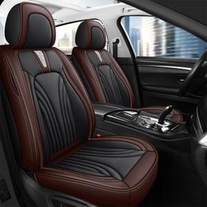 Car Seat Covers for 2 Seats - Nappa Leather 3D Foam Back Support, Super Breathable, All Season Car Seat Cushion with Storage Bags, Universal Fit for Most Cars, Colour- Coffee Black Car Seat Covers for 2 Seats - Nappa Leather 3D Foam Back Support, Super Breathable, All Season Car Seat Cushion with Storage Bags, Universal Fit for Most Cars, Colour- Coffee Black