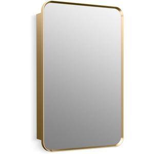 Kohler Verdera Medicine Cabinet, 22" x 34", Rectangular Design, Mirrored Interior, Adjustable Glass Shelves, Rustproof, Moderne Brushed Gold, K-35570-BGL