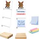 Sticky Note Holder, Monitor Memo Board, Acrylic Post It Note Holder with Wooden Base, Includes 200 Notes, Desk Organizer, Funny Bunny Quote “Be Nice? How About No”, 11.8 x 3.1 inches