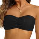 Daci Women Strapless Bikini Swimsuit Tops - Bandeau Tube Bathing Suit Top (X-Large, Black)