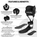 AFO Foot Drop Brace for Men & Women, Drop Foot Brace for Walking & Support, Dorsiflexion Assist AFO Ankle Brace & Ankle Stabilizer, Left Foot, Black, Large