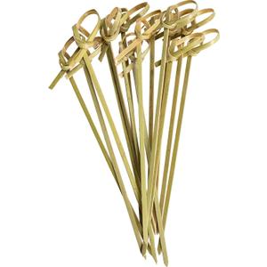 GUSTO Bamboo Knot Picks - 4.75 Inch Cocktail Picks, Appetizer Skewers, & Toothpicks for Appetizers, Fruits, Sandwiches - (Formerly Comfy Package) (300)