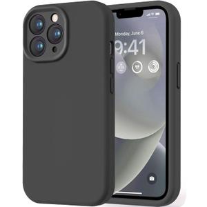 LOVE 3000 Designed for iPhone 13 Pro Max Case, Premium Silicone with [Soft Anti-Scratch Microfiber Lining] Shockproof Protective Phone Case for Men Women Girls 6.7", Black