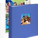 1DOT2 8.5x11 Inch Large 3 Ring DIY Scrapbook Photo Album with 30 Plastic Sleeves 60 Pages Blank Scrapbooks, 8.5 x 11 Scrap Book Albums for Baby Travel Wedding Graduation kids (Blue)