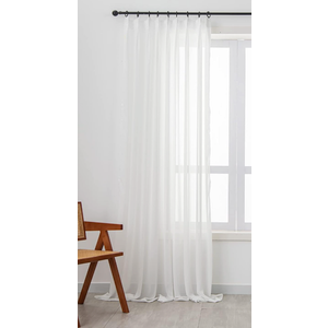Pinch Pleated Drapes 35 Inches Long 1 Panel Off White Sheer Curtains for Living Room and Bedroom Semi-Sheer Light Filtering Curtains & Drapes for Sliding Glass Door, W25 x L35
