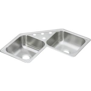 Elkay DE217323 Dayton Equal Double Bowl Stainless Steel Corner Sink