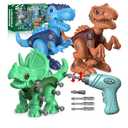 Laradola Dinosaur Toys for 3 4 5 6 7 8 Year Old Boys, Take Apart Dinosaur Toys for Kids 3-5 5-7 STEM Construction Building Kids Toy with Electric Drill, Party Christmas Birthday Gifts Boys Girls