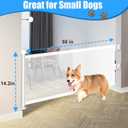 14" H Short Dog Gate - Pet Gates Puppy Gate, Mesh Retractable Step Over Pet Fence, Expands Up to 59" Indoor/Outdoor, Small Dog Gates for Doorways & Stairs