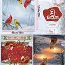 3PCs Winter Christmas Mailbox Covers Magnetic Standard Size, 21x18 Inch Santa Cardinal Snow Letter Box Cover Sets, Waterproof Holiday Mail Box Wraps Yard Garden Decorations