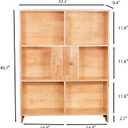 7 Cube Storage Organizer Wooden Bookshelf, 7 Cube Shelf Bookcase, Small Bookshelf Storage Organizer, 7 Cube Storage Shelf for Bedroom, Small Bookshelf for Living Room and Office (Natural, 7)
