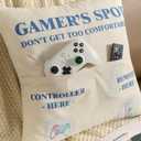 2 x FUTEI Children Gifts,Gamer'Spot Throw Pillow Covers 18x18 Inch Set of 1 Christmas Holiday Home Decor for Couch Bed Living Room (Comes with 1 Pack Standard Size White Game Socks)