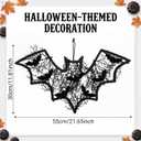 Hotop Bat Shaped Halloween Wreath for Front Door Black Bat Wreath