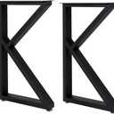 Metal Legs for Table K Shape 28" H Tall Industrial Black Table Legs Heavy Duty Metal Desk Legs Set of 2(Without Boards)