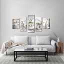 Vibrant Flower Pearl Orchids Canvas Wall Art Modern Decor 5 Pieces Print Painting White Floral HD Picture Bedroom Living Room Framed Ready to Hang