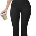 OQQ Women Yoga Jumpsuits Ribbed Crew Neck Sleeveless Bell Bottoms Flare Jumpsuits, Large