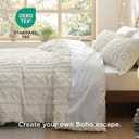 Bedsure Boho Duvet Cover Queen Size, Soft & Comfortable Elegant Design Boho Bedding for Decoration, Machine Washable Comforter Cover for All Seasons,Includes 1 Duvet Cover & 2 Pillow Shams,Beige