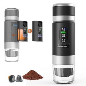 Ceshu Portable Coffee Machine w/ 2 Rechargeable Batteries, 8 Cups, 80ml Self-Heating, 20bar, USB-C, Espresso coffee Maker for Camping Travel Office, Ground & Capsule Compatible
