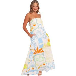 Petal & Pup Women's Kaelani Strapless Maxi Dress Multi Print, XL