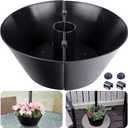 EBaokuup Umbrella Planters - Half Circle Planter Pots with Umbrella Hole - Flower Planters Pots Container for Indoor Outdoor Garden Home Plants (1pack Black)