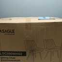 VASAGLE Dining Chairs Set of 2, Upholstered Kitchen Chairs, Synthetic Leather, Max. Load 264 lb, Steel Legs, Curved Backrest, for Dining Room, Cloud White and Ink Black ULDC090WH02