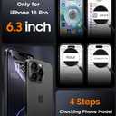 SPIDERCASE Designed for iPhone 16 Pro Case, Magnetic Translucent [2+Full Coverage Tempered Glass Screen Protector] [Full Camera Protection] Anti-Fingerprint Anti-Scratch for iPhone 16 Pro 6.3, Red