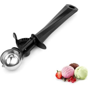 Ice Cream Scoop with Trigger, Large 1.5 oz (55ml) Stainless Steel Scoop for Ice Cream, Sorbet, Melon, Cupcake Batter, Size #16 Set of 2