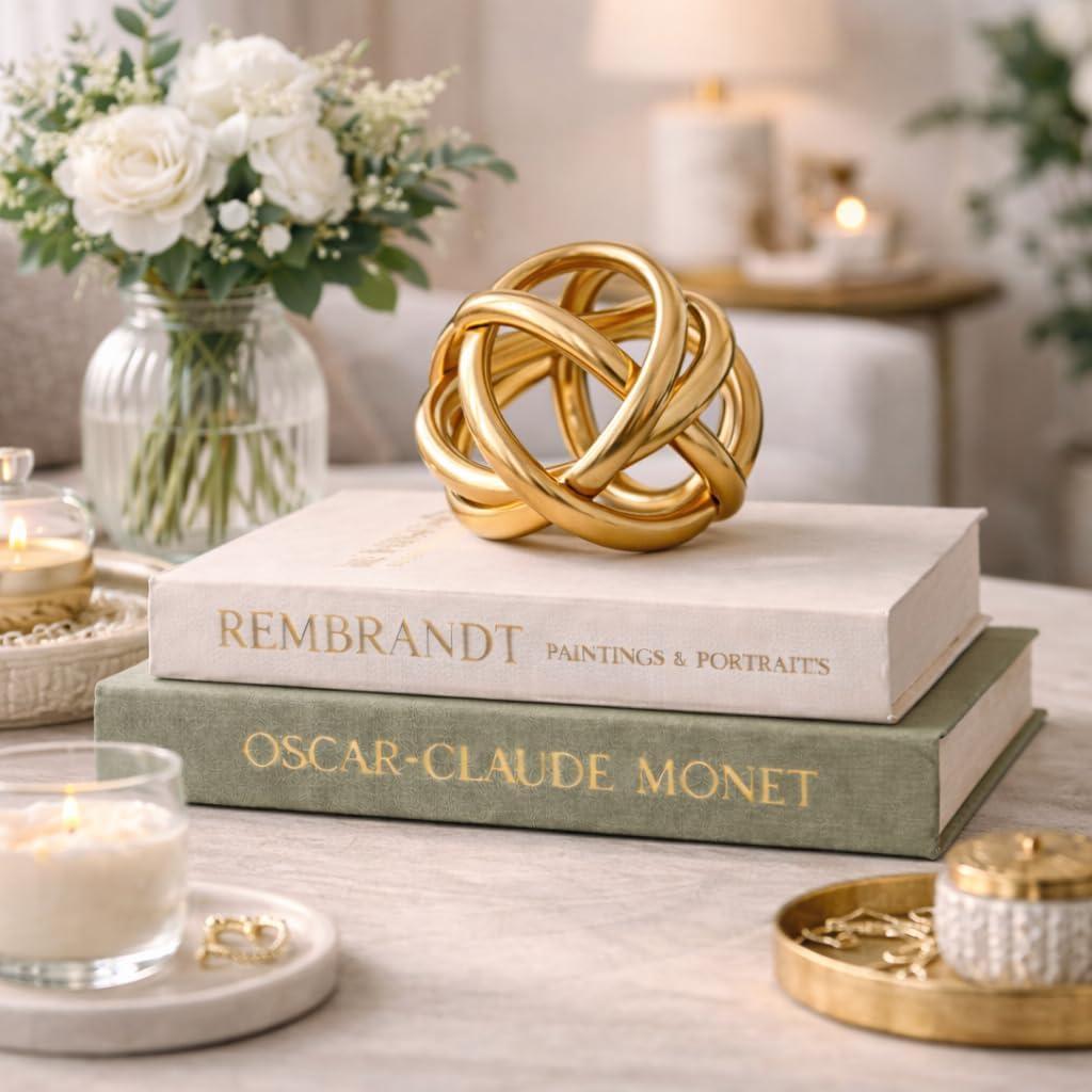 Beautiful Decorative Books - Set of 2 Boxes Enhance Your Coffee Table, Bookshelf or Mantel Decor - Aesthetic Fake/Faux Books for Modern Home Decoration, Photo Storage and as a Keepsake Box