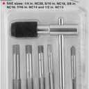 Performance Tool W8651 Dual Jaw Tap Wrench Thread Renewal Tool for Standard Pipe Sizes - Tungsten Steel, SAE 1/4-Inch-1/2-Inch with Positive Grip T-Handle