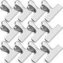 12 Pack Chip Clips, Stainless Steel Bag Clips Food Clip, Heavy Duty Bag Clip for Food Storage, Air Tight Seal Perfect for Kitchen Office Usage (Silver)