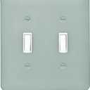 Light Switch Cover Metal Wall Plate Ash Gray,Glossy Finish,Unbreakable Zinc Alloy,2-Gang 5''x4.5'' (Gray, Double Toggle)