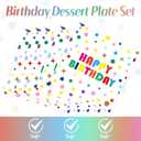 2 x 40Pcs Happy Birthday Plates and Napkins Set, Disposable Polka Dot Paper Plates Party Plates and Napkins for Birthday Party Supplies Tableware Set