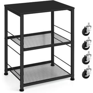 OYEAL Black Night Stand Industrial End Table with Storage Shelf Narrow Side Table for Small Spaces, Farmhouse Bedside Table for Living Room Bedroom, Stable Metal Frame (Black) OYEAL Black Night Stand Industrial End Table with Storage Shelf Narrow Side Table for Small Spaces, Farmhouse Bedside Table for Living Room Bedroom, Stable Metal Frame (Black)