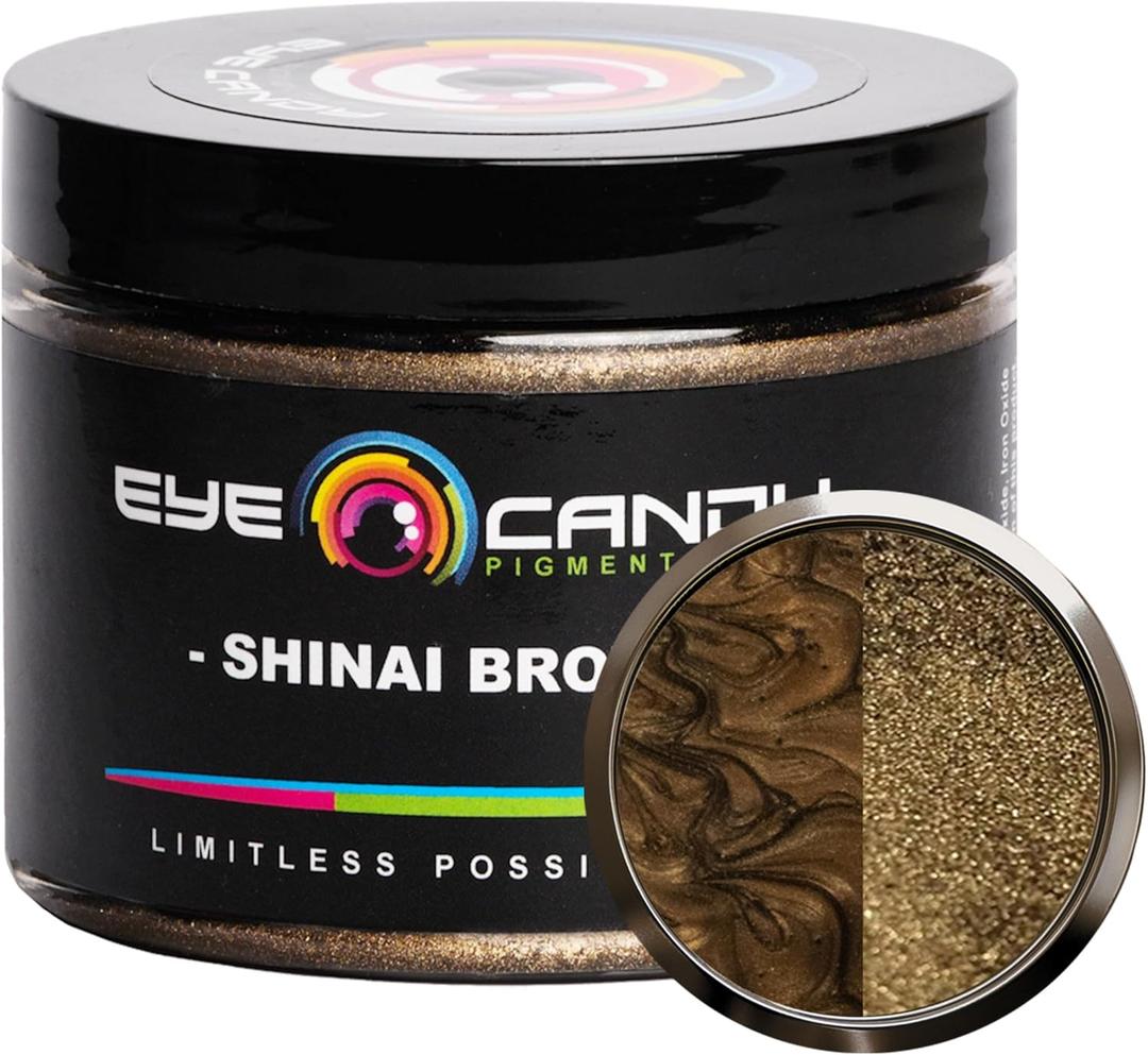 Eye Candy Premium Mica Powder Pigment Shinai Brown (50g) Multipurpose DIY Arts and Crafts Additive | Woodworking, Epoxy, Resin, Bath Bombs, Soap, Nail Polish, Lip Balm (Shinai Brown, 50G)