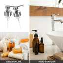 3Pcs Thread Mouth Foaming Soap Dispenser Pump Stainless Steel Replacement Lotion Shampoo Bottle Pumps for Bathroom Countertop