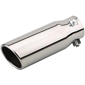 Car Exhaust Tip 2.5 inch Inlet, Universal Car Exhaust Pipe Modification Tail Throat Tail Pipe Stainless Steel Muffler Tip, Long Tube 8.5 inch Tailpipe (Silver)