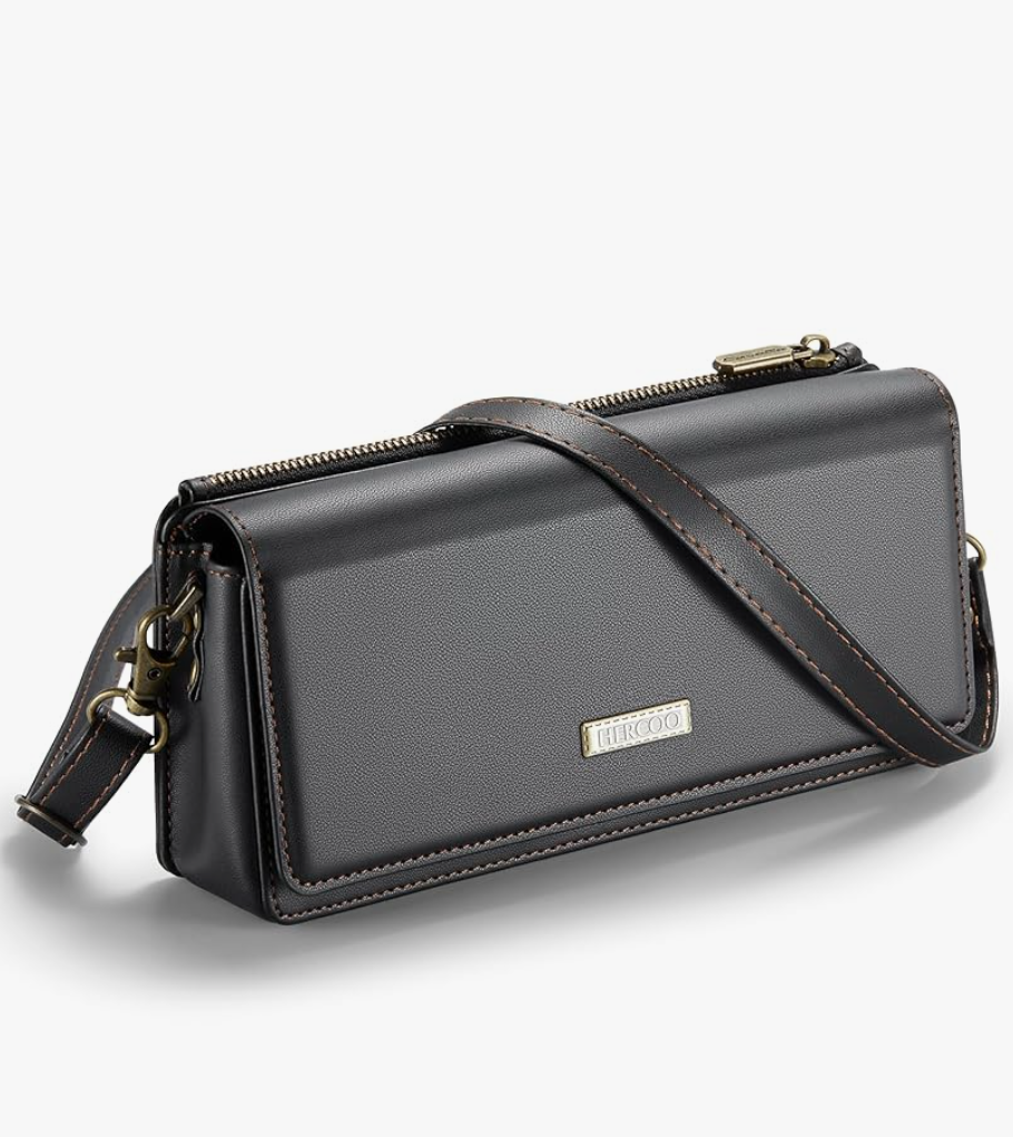 HERCOO Small Crossbody Phone Purse, Women's RFID Crossbody Wallet Wristlet Purse with Phone Pocket