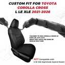 FREESOO for Toyota Corolla Cross Seat Covers L LE XLE 2021 2022 2023 2024 2025 2026, Custom Car Seat Covers Full Set, Leather Seat Covers for SUV, Waterproof Car Seat Cover, Black Not for Hybrid