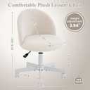 WAYTRIM White Vanity Chair, Girls Desk Chair, Vanity Stool with Back, Rolling Chair, 21.9"D x 21.9"W x 32"H