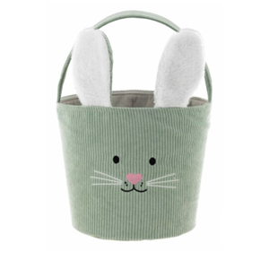 Holiday Home® Easter Corduroy Bunny Basket, Green, 3PCS
