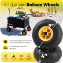 Sekey Heavy Duty Beach Wagon with 9" Big Sand-Proof Wheels 600lb Capacity, 200L Oversized Foldable Cart | Adjustable Handle & All-Terrain Tires for Sand, Camping, Groceries