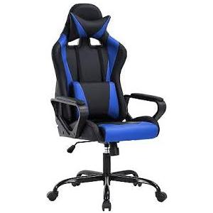 BestOffice High-Back Gaming Chair PC Office Chair Computer Racing Chair PU Desk Task Chair Ergonomic Executive Swivel Rolling Chair with Lumbar Support for Back Pain Women, Men,Blue