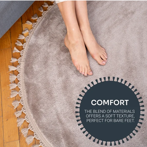 Dekorist Machine Washable Fluffy Rug, Bedroom Rug, Soft and Cozy Area Rugs, Rugs for Bedroom, Anti Slip Living Room Rugs, Kitchen Room Bathroom, 47" (4x4 feet)