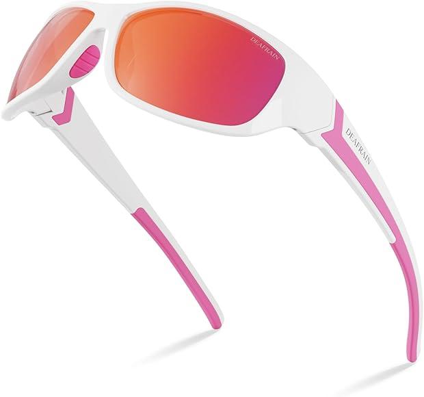 DEAFRAIN Polarized Sports Sunglasses for Men Women Driving Fishing Cycling Running UV Protection