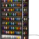 Large 126 Minifigures Miniature Display Case ,LED Building Block Toy Collectibles Display Box , Wall Mount Figure Display Cabinet with Acrylic Protected Clear Lockable Door