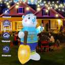 8 FT Polar Bear Hanukkah Inflatable Decoration with LED Lights for Holiday Celebration Decorations on Yard, Lawn and Patio