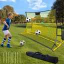 Portable Soccer Rebounder with Carrying Bag, Dual-Sided Rebounder for Solo Passing, Receiving, Trapping Practice - Large & Small Rebound Net, Weather Resistant